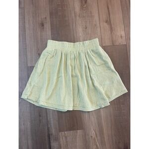 Summery Copenhagen Skirt Yellow Grey Herringbone Cotton Mini Skirt M NWT Pockets
